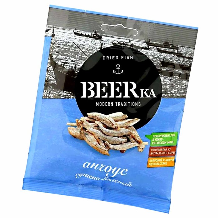 Анчоус BEERka тушка потрош 25гр м/у