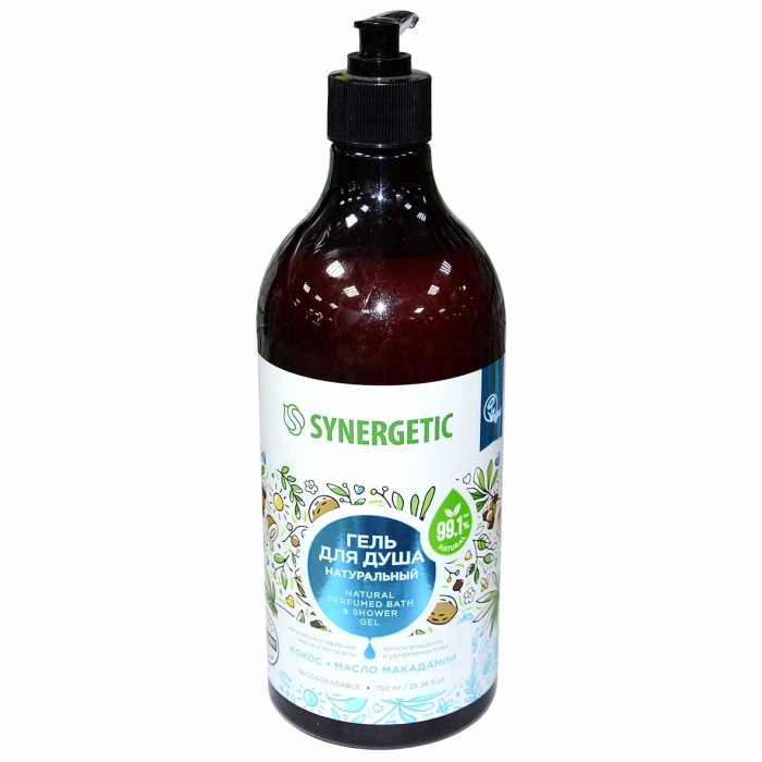 Гель для душа Synergetic Кокос и масло макадамии 750мл пэт