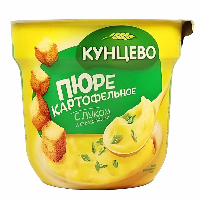 Пюре картофельное Кунцево с луком и сухариками 40гр стакан