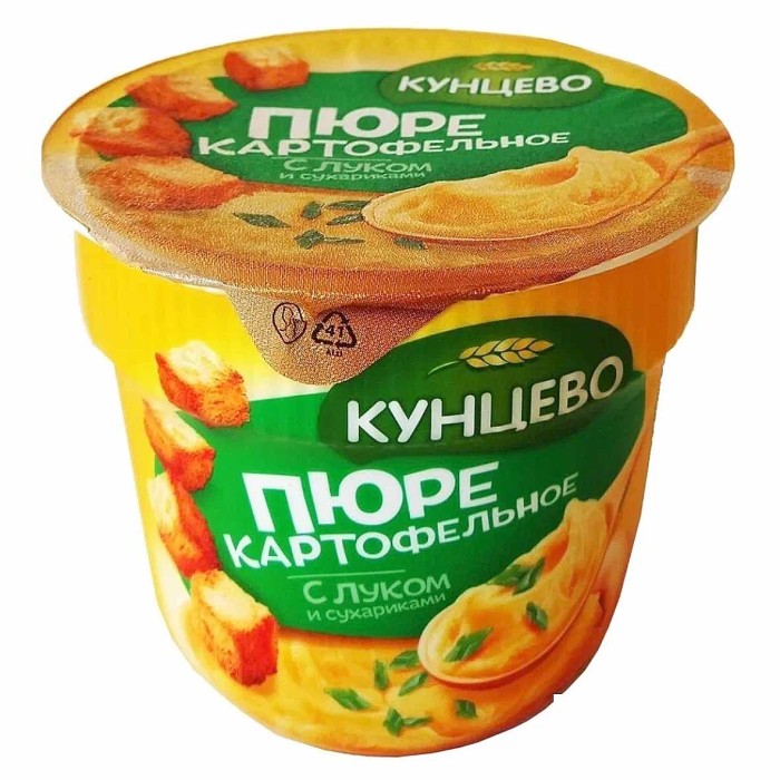 Пюре картофельное Кунцево с луком и сухариками 40гр стакан