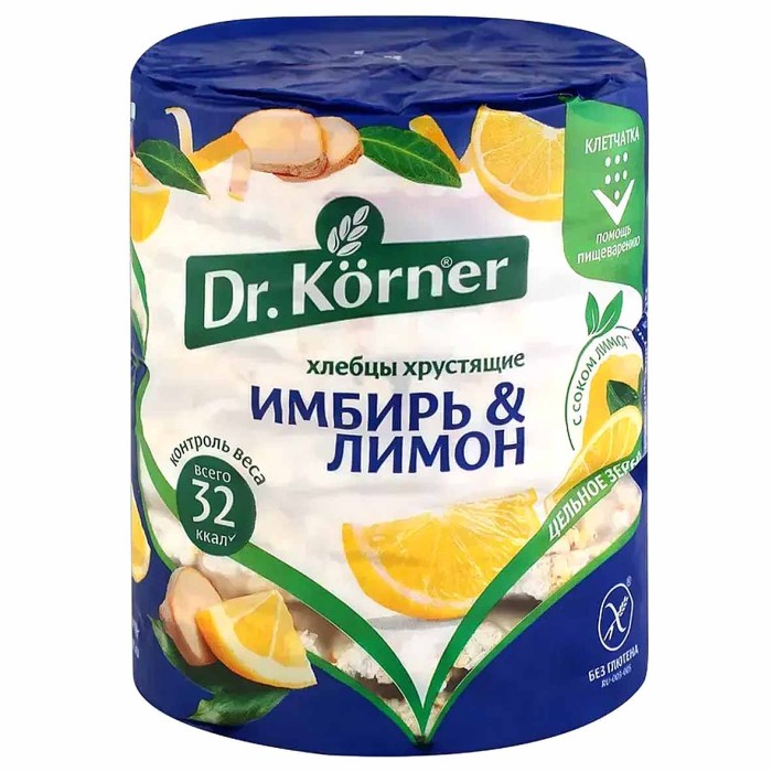 Хлебцы Dr.Korner кукурузно-рисовые имбирь и лимон 90гр м/у