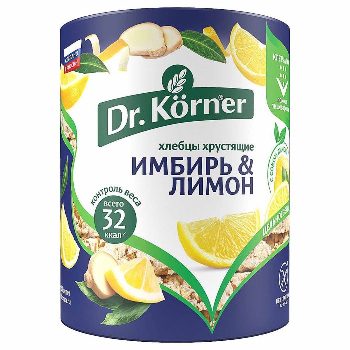 Хлебцы Dr.Korner кукурузно-рисовые имбирь и лимон 90гр м/у