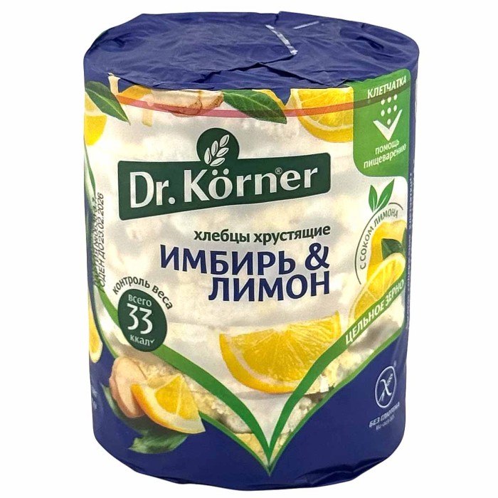 Хлебцы Dr.Korner кукурузно-рисовые имбирь и лимон 90гр м/у