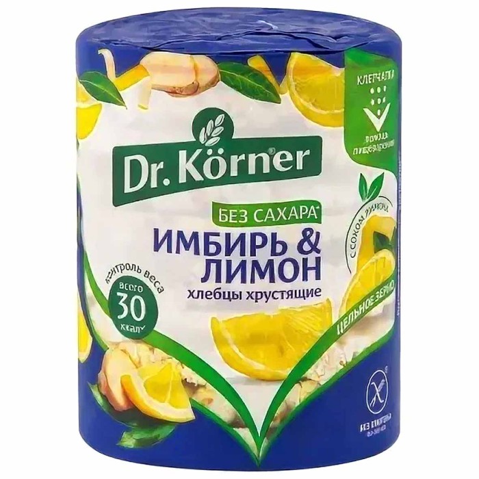 Хлебцы Dr.Korner кукурузно-рисовые имбирь и лимон 90гр м/у