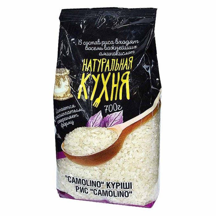 Крупа рис Натуральная кухня Camolino 700гр м/у