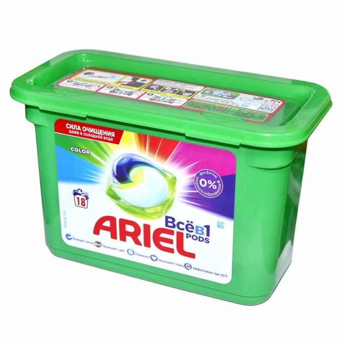 Капсулы для стирки Ariel Liquid Capsules Color 18*27гр пэт
