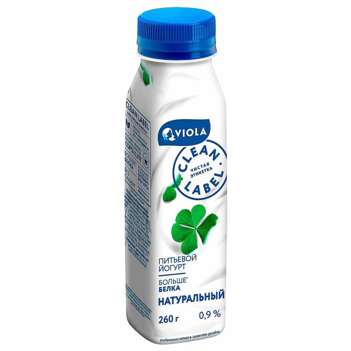 Йогурт питьевой Clean Label без наполнителя 0,9%  260мл пэт