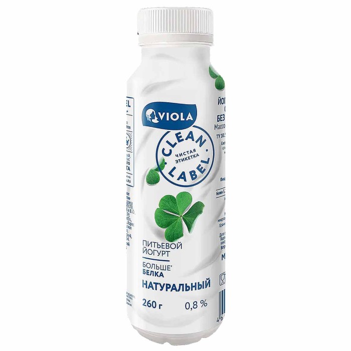 Йогурт питьевой Clean Label без наполнителя 0,9%  260мл пэт