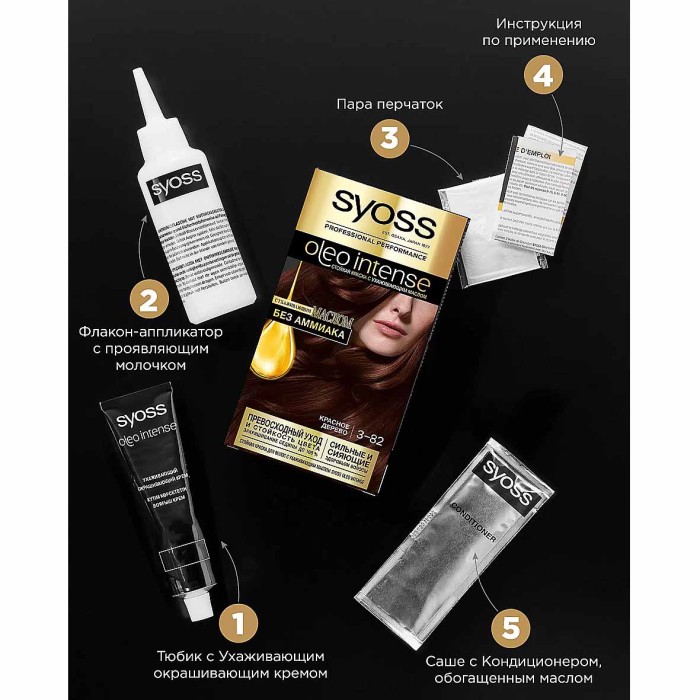 Краска для волос Syoss Oleo Intense 3-82 Красное дерево 110мл к/у