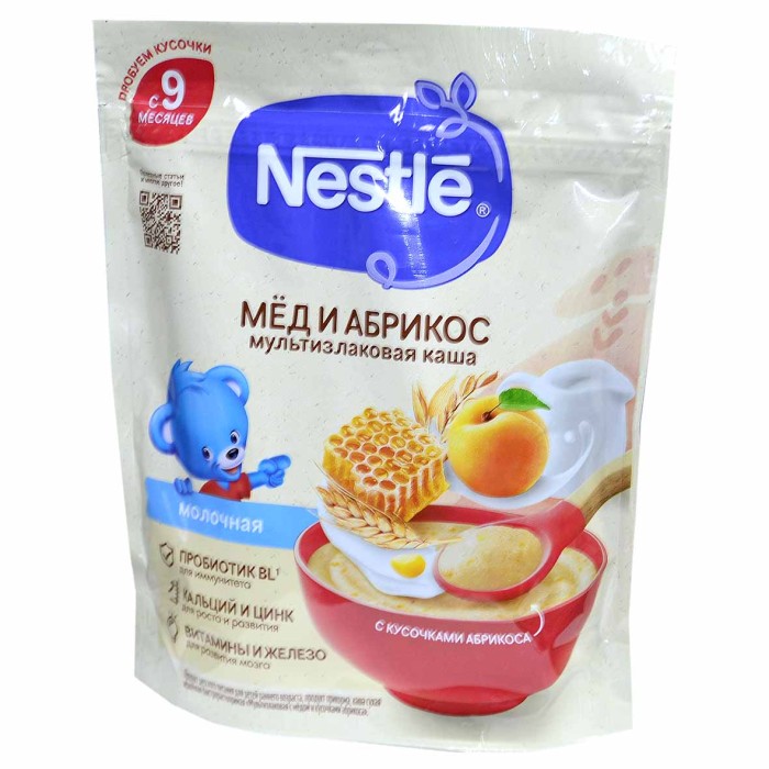 Каша Nestle мультизлаковая молочная мед,абрикос 200гр д/п