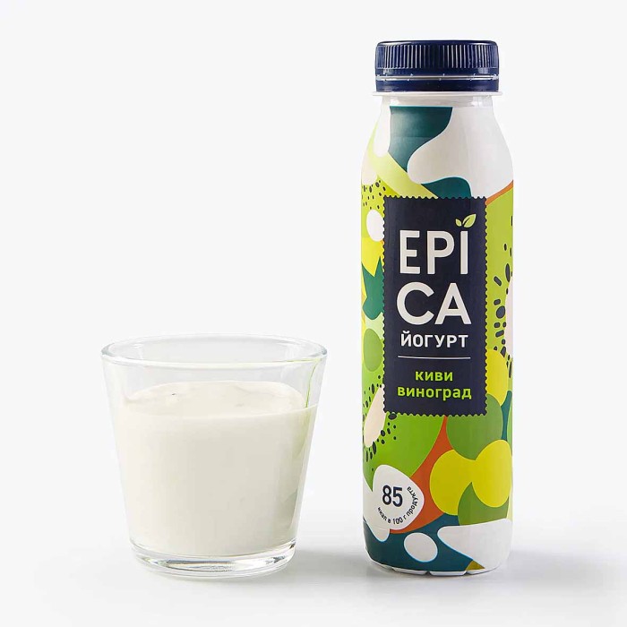 Йогурт EPICA Питьевой  с киви и виноградом 2,5% 260гр пэт