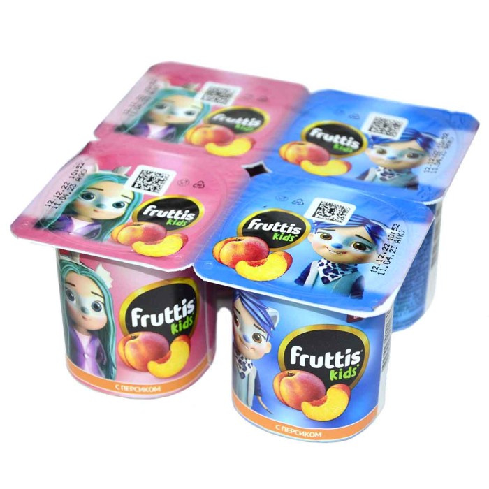 Йогурт Campina Fruttis Kids персик 2,5% 110гр пэт