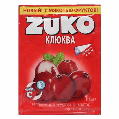 Напиток растворимый Zuko Клюква 25гр м/у