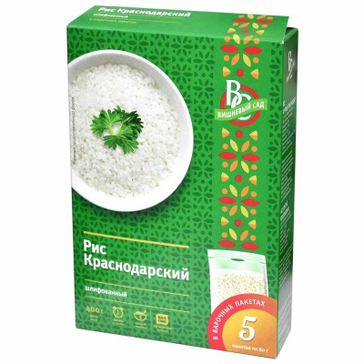 Крупа рис Вишневый сад краснодарский 5*80гр к/у