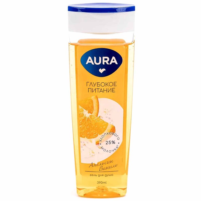 Гель для душа Aura Апельсин-ваниль 390мл пэт