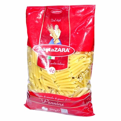 Макароны Pasta Zara №46 перья рифленые 500гр м/у