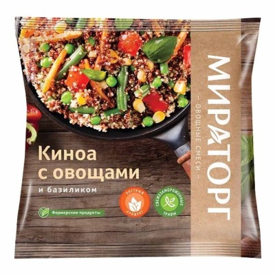 Смесь овощная Мираторг Киноа с овощами и базиликом 400гр м/у