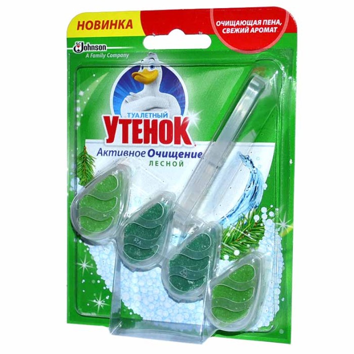 Блок для унитаза Туалетный утенок Активное очищение лесной 38,6гр м/у
