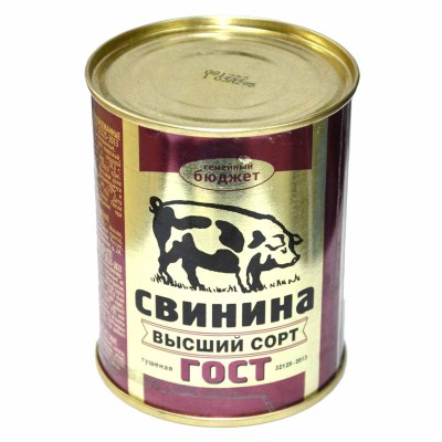 Свинина тушеная Семейный бюджет в/с ГОСТ 338гр ж/б