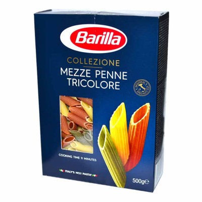 Макароны Barilla Мецце Пенне трехцветные 500гр к/у
