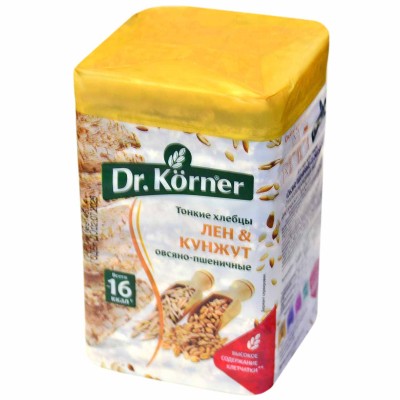 Хлебцы Dr.Korner овсяно-пшеничные со смесью семян 100гр м/у