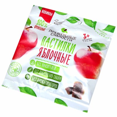 Пастила фруктовая Правильные сладости яблочная 70гр м/у