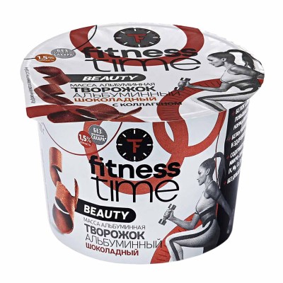 Творожок Fitness time шоколадный с коллагеном 1,5% 100гр пэт