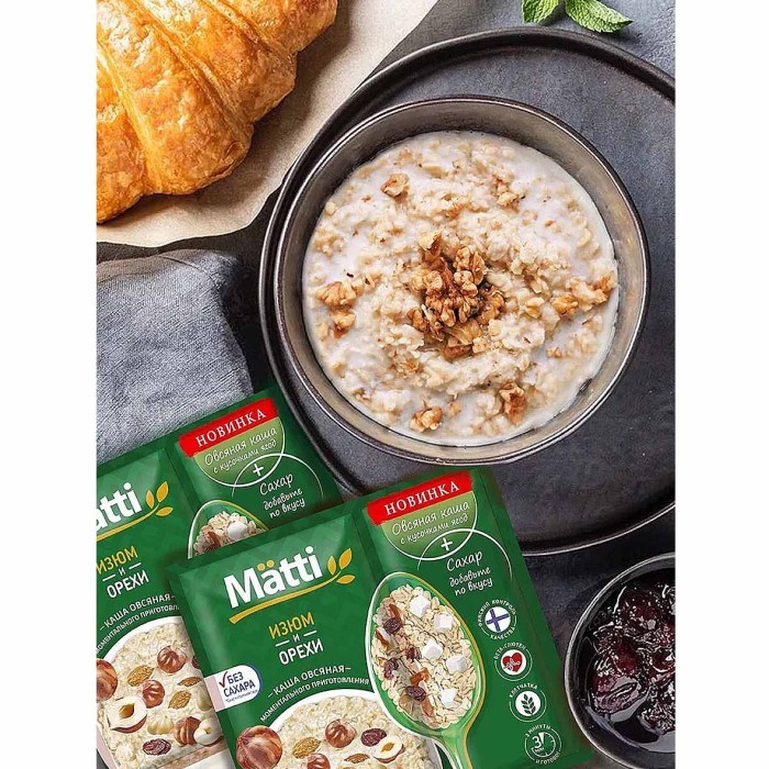 Каша овсяная Matti  Изюм-орехи 40гр м/у