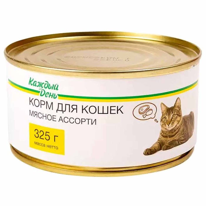 Корм для кошек Каждый день мясное ассорти 325гр ж/б