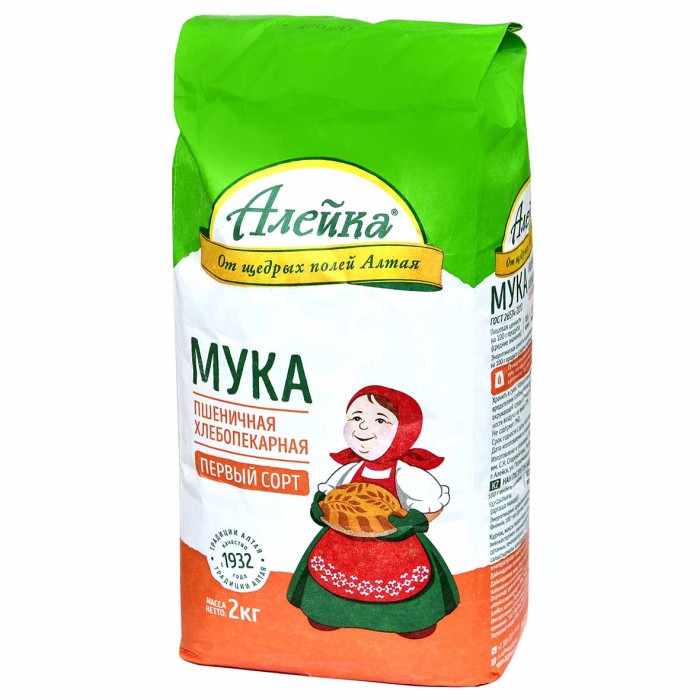 Мука Алейка пшеничная 1с 2кг м/у