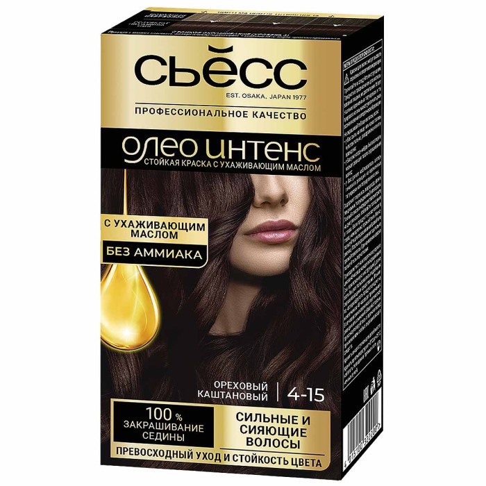 Краска для волос Syoss Oleo Intense 4-15 Ореховый каштановый 110мл к/у
