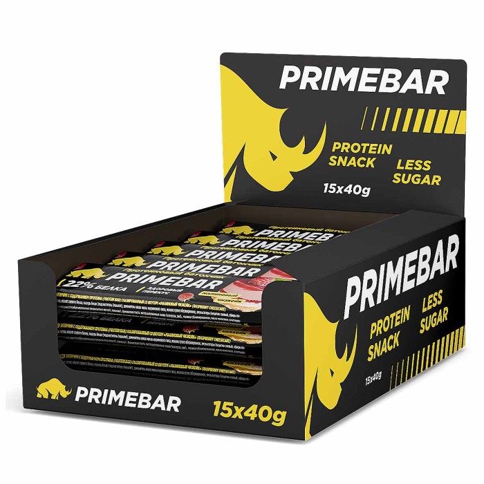 Батончик Primebar малиновый чизкейк протеиновый 40гр м/у