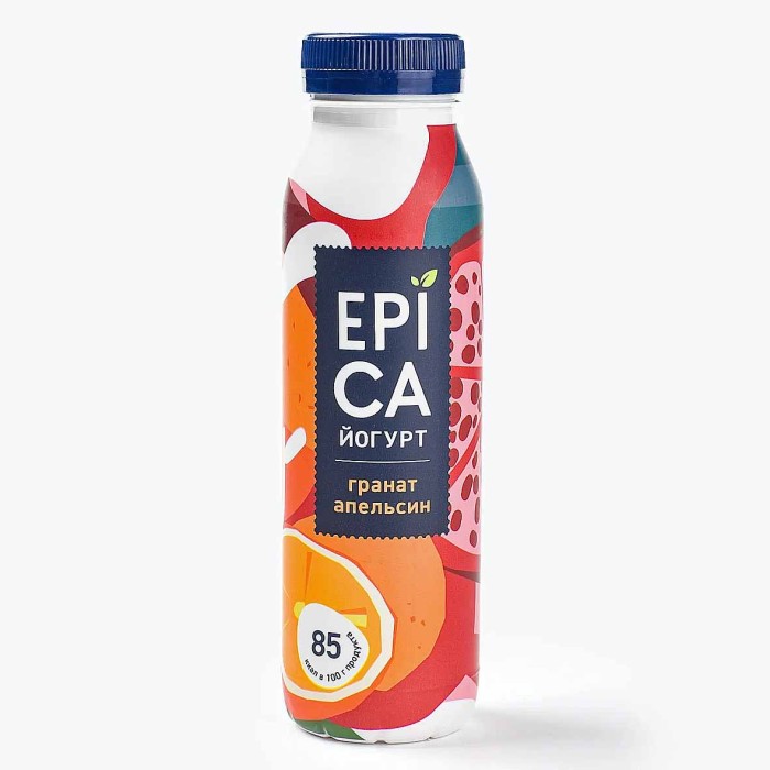 Йогурт EPICA Питьевой  с гранатом и апельсином 2,5% 260гр пэт