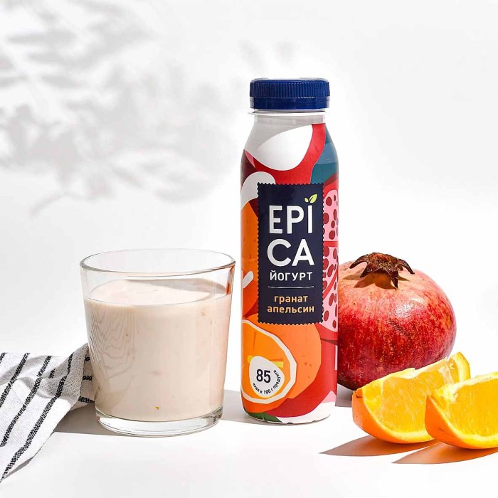 Йогурт EPICA Питьевой  с гранатом и апельсином 2,5% 260гр пэт