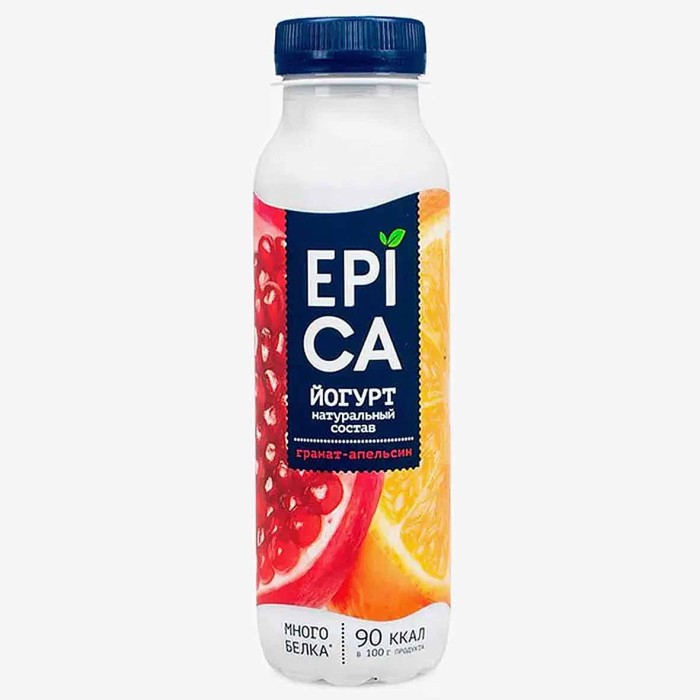 Йогурт EPICA Питьевой  с гранатом и апельсином 2,5% 260гр пэт