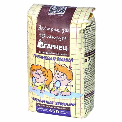 Крупа гречневая Манка Гарнец 450гр м/у