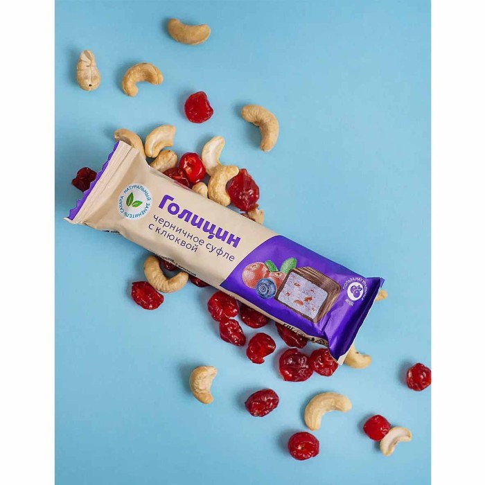 Батончик-суфле Голицин черника,клюква с фруктозой 34гр м/у