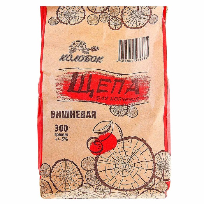 Щепа для копчения Колобок Вишневая 300гр м/у