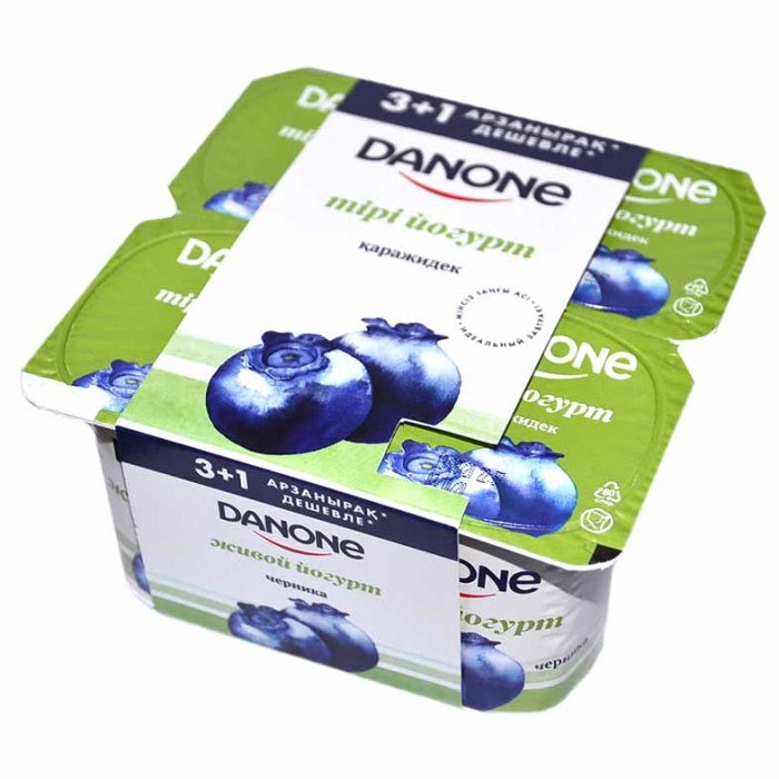 Йогурт Danone черника 2,5% 4*120гр