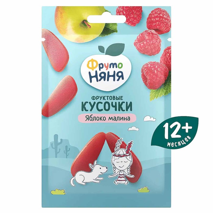 Кусочки фруктовые Фруто Няня Кусочки яблоко-малина 15гр м/у