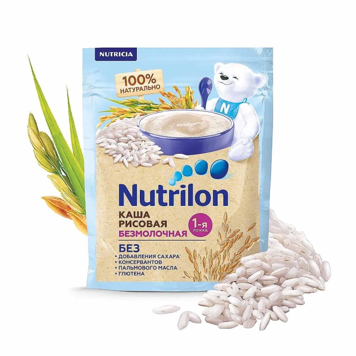 Каша Nutrilon рисовая безмолочная с 4мес 180гр д/п