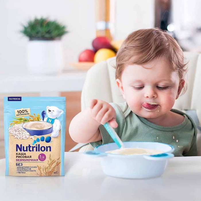 Каша Nutrilon рисовая безмолочная с 4мес 180гр д/п