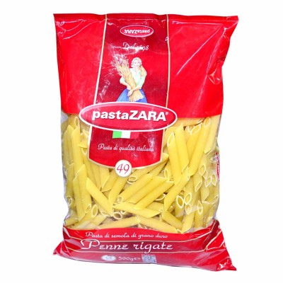 Макароны Pasta Zara №49 перья рифленые средние 500гр м/у