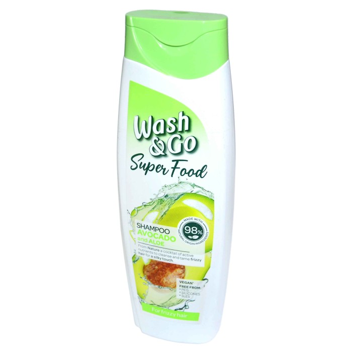 Шампунь для волос Wash&Go Superfoodс Авокадо и алое 400мл пэт