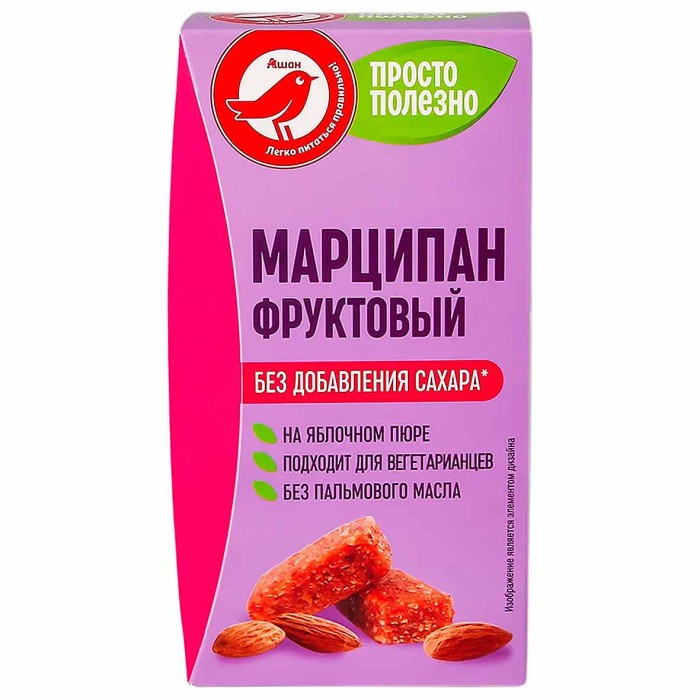 Конфеты Ашан Марципан фруктовый без сахара 120гр