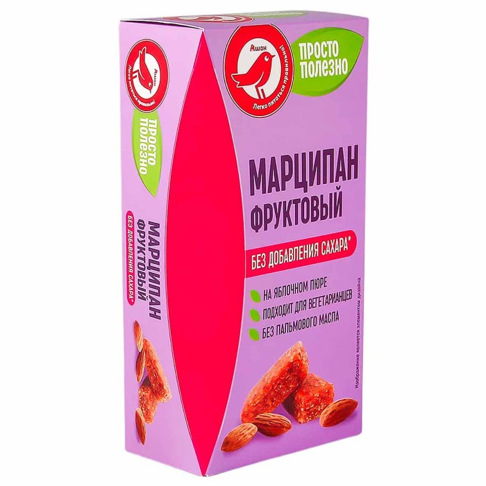 Конфеты Ашан Марципан фруктовый без сахара 120гр
