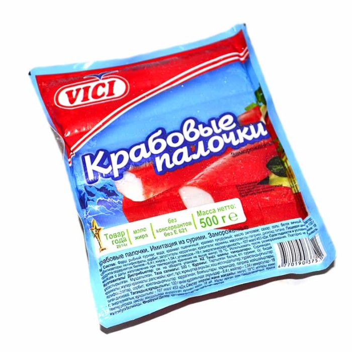 Палочки крабовые Vici Душа океана 500гр м/у