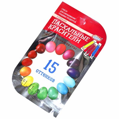 Краситель пищевой для яиц Домашняя кухня жидкие 15цв арт22902 пэт