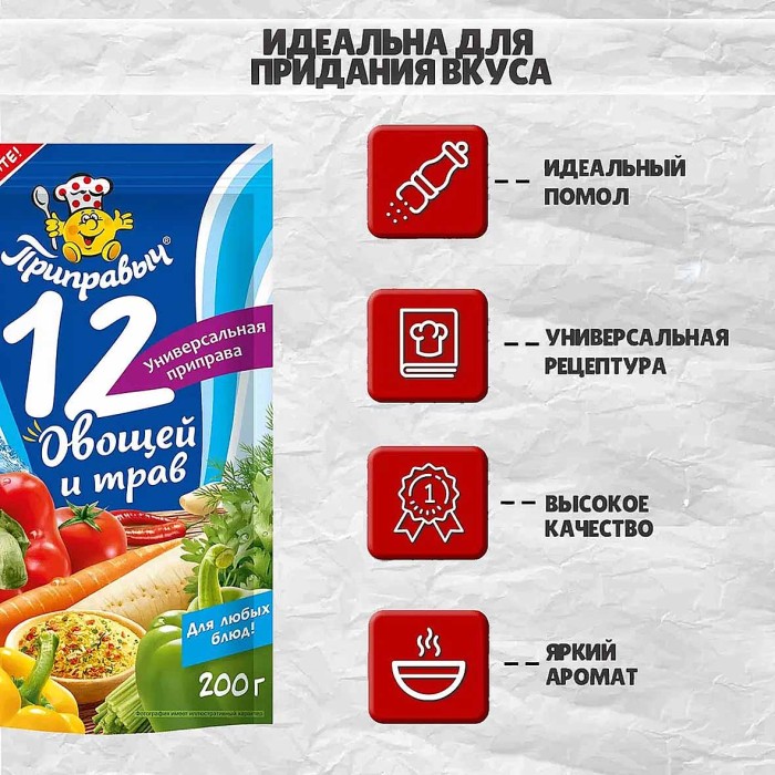Приправа Приправыч 12 овощей и трав 200гр д/п