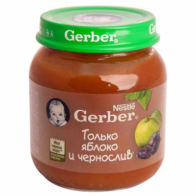 Пюре Gerber яблоко-чернослив с 5мес 130гр ст/б